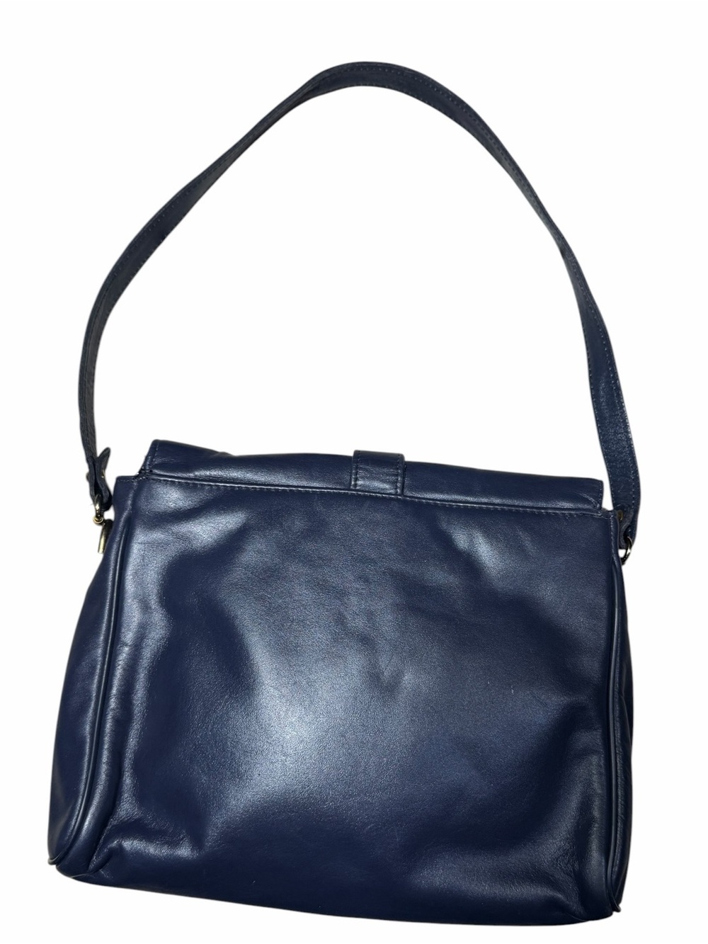 Etienne Aigner Vintage 80s Y2K Bag genuine Leather Navy Shoulder Handbag EUC - Picture 5 of 15